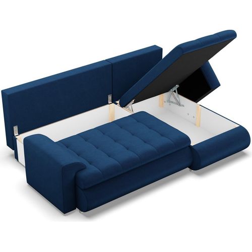 Rechts Ecksofa mit Schlaffunktion FORESTA, Sofa mit bettkasten 230x159cm, Grün