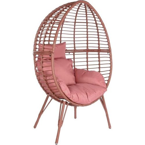 Gartenstuhl DKD Home Decor 90 x 65 x 151 cm Metall Terrakotta Synthetischer Rattan