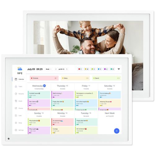 TABWEE P10 10,1 Zoll Digitaler Kalender und Bilderrahmen mit Touchscreen, WLAN, 1280x800 Auflösung, 16:10, App-Steuerung, 2GB+32GB