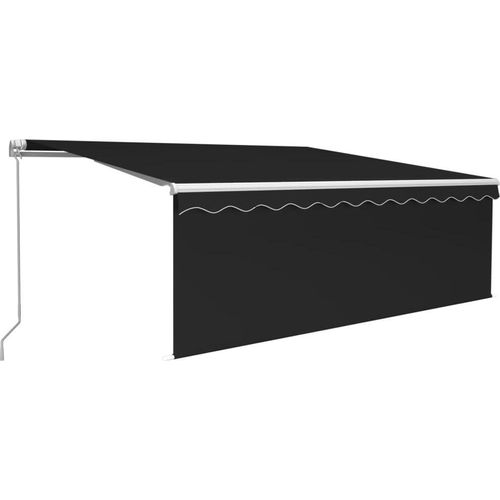 vidaXL Markise Manuell Einziehbar mit Rollo 4,5x3 m Anthrazit