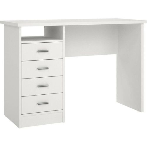 Schreibtisch Appollo, Mehrzweckschreibtisch, Bürotisch für PC, Eckschreibtisch, 110x45 h76 cm, Weiß
