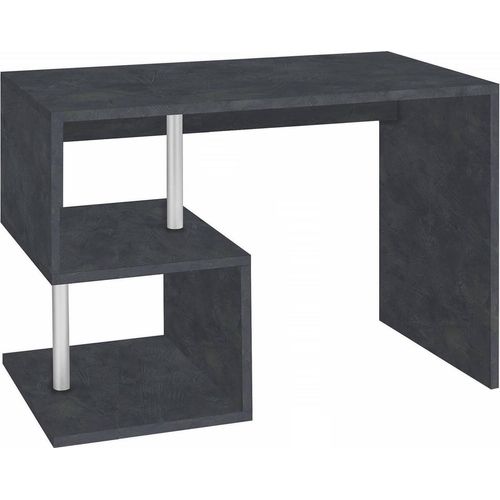 Schreibtisch Dgyombe, Linearer Schreibtisch mit PC-Halterung, Mehrzweck-Bürotisch, platzsparender Multipositions-Schreibtisch, 100 % Italy, cm 100x50h78, Slate