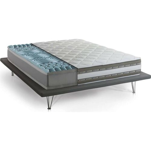 Doppelmatratze Teodora, Matratze aus Memory Foam und Gel mit 9 verschiedenen Zonen, 100% Italy, Anti-Milbe und hypoallergen, Cm 140x190 h27