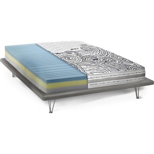 Doppelmatratze Vanda, Herausnehmbare Matratze aus Memory Foam und Waterfoam, 100% Italy, Anti-Milbe und hypoallergen, Cm 160x190h22