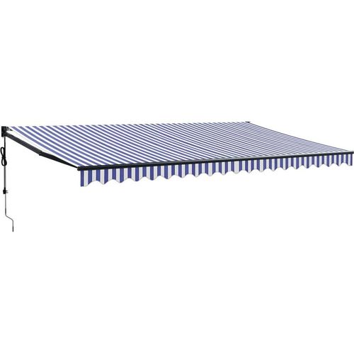 vidaXL Elektrische Markise mit Kurbel Blau und Weiß 5x3 m