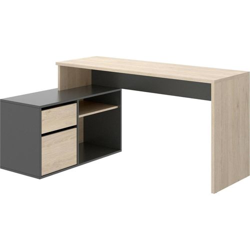 Schreibtisch Gardena, 139 x 92 x 75 cm, Eiche und Anthrazit