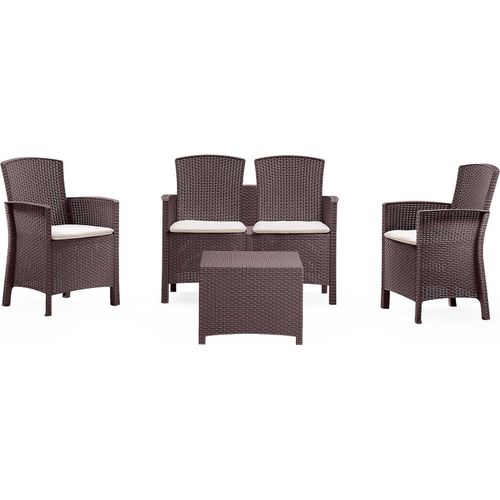 Lounge-Set für den Außenbereich Urano, 100 % Italy, Braun