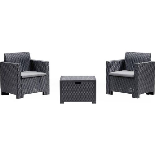 Lounge-Set für den Außenbereich Neptune, 100 % Italy, Anthrazit