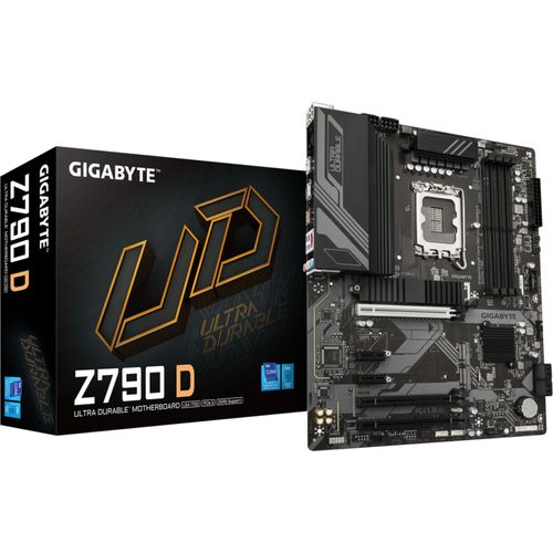 GIGABYTE Z790 D Motherboard - Unterstützt Intel Core 14. Generation CPUs, 12+1+1 Phasen Digital VRM, bis zu 7600MHz DDR5 (OC), 3xPCIe 4.0 M.2, 2.5GbE LAN, USB 3.2 Gen 2