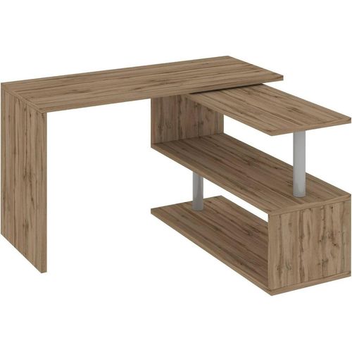 Schreibtisch Candido, platzsparender Schreibtisch mit mehreren Positionen, 100 % Italy, cm 120x50h75, Eiche