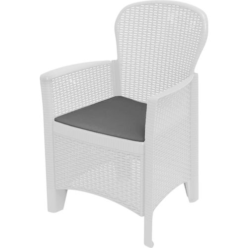 Gartenstuhl Dboatti, Gartensitz, Gartensessel in Rattan-Optik, 100 % Italy, 60x58h89 cm, Weiß