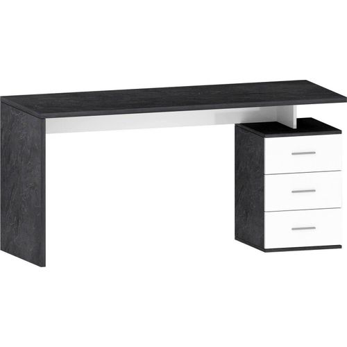 Siro Schreibtisch 160x60x75 cm Grau, modulbar, 3 Schubladen