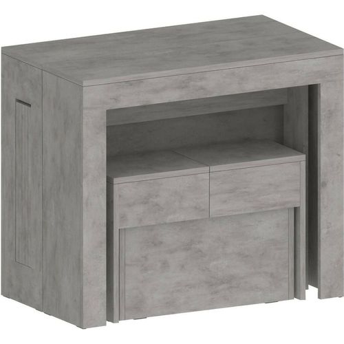 Tisch- und Stuhlset Crispin, Mehrzweckkomposition, Set mit Konsole und 1 ausziehbarer Bank, 100 % Italy, 66 x 25 x 45 cm, Grau