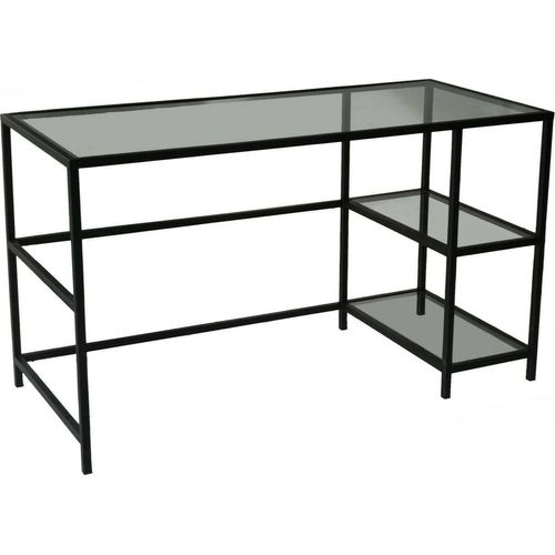 Schreibtisch Dkarlsso, Mehrzweckschreibtisch, Bürotisch für PC, Eckschreibtisch, 130x60h75 cm, Schwarz
