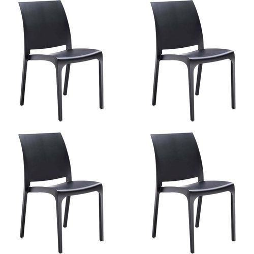 Gartenstuhl Tambora, Gartensitz, Outdoor-Stuhl, Outdoor-Sessel, Italy, 54x46 h80 cm, Schwarz