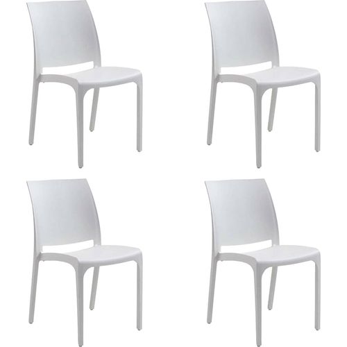 Gartenstuhl Tambora, Gartensitz, Outdoor-Stuhl, Outdoor-Sessel, Italy, 54x46 h80 cm, Weiß