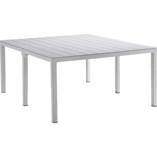 Gartentisch Campana, Picknickbasis, Mehrfachposition Garten-Esstisch, Mehrzweck-Außenbank, Italy, 292x86 h74 cm, Weiß