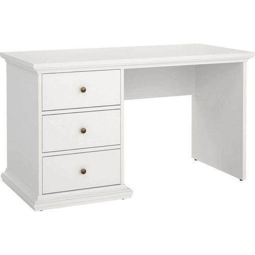 Schreibtisch Agia, Mehrzweckschreibtisch, Bürotisch für PC, Eckschreibtisch, 130x62 h74 cm, Weiß