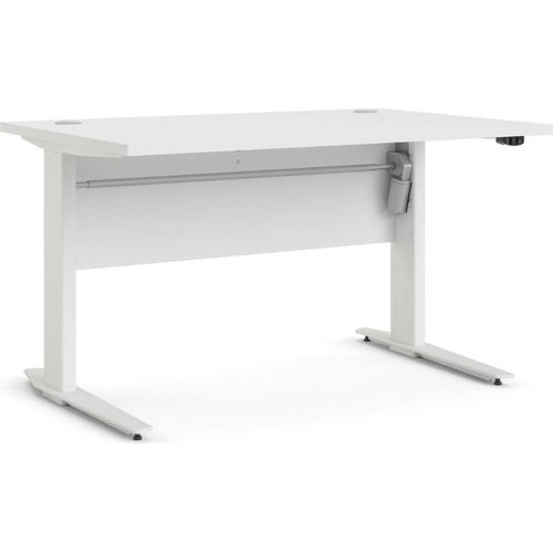 Schreibtisch Alfango, Mehrzweckschreibtisch, Bürotisch für PC, Eckschreibtisch, 120x80 h75 cm, Weiß