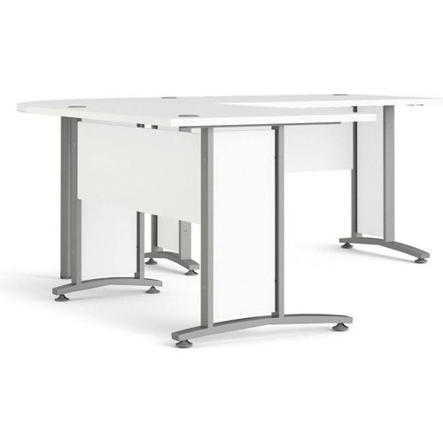 Schreibtisch Melisande, Mehrzweckschreibtisch, Bürotisch für PC, Eckschreibtisch, 200x200 h75 cm, Weiß und Grau