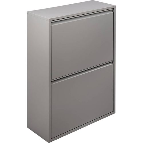 Mülleimer Achros, Abfalleimer, Behälter zur getrennten Abfallsammlung, Müllschrank, 60x25 h93 cm, Grau