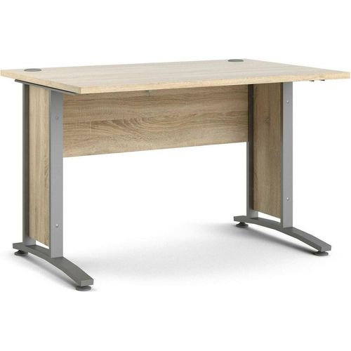 Schreibtisch Albertine, Mehrzweckschreibtisch, Bürotisch für PC, Eckschreibtisch, 120x80 h75 cm, Grau und Eiche