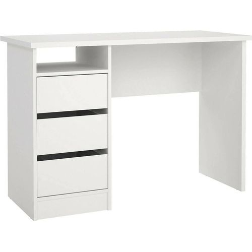 Schreibtisch Huaning, Mehrzweckschreibtisch, Bürotisch für PC, Eckschreibtisch, 110x49 h76 cm, Weiß