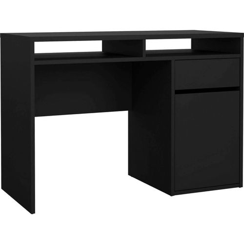 Schreibtisch Abbadu, Mehrzweckschreibtisch, Bürotisch für PC, Eckschreibtisch, 110x48 h77 cm, Schwarz