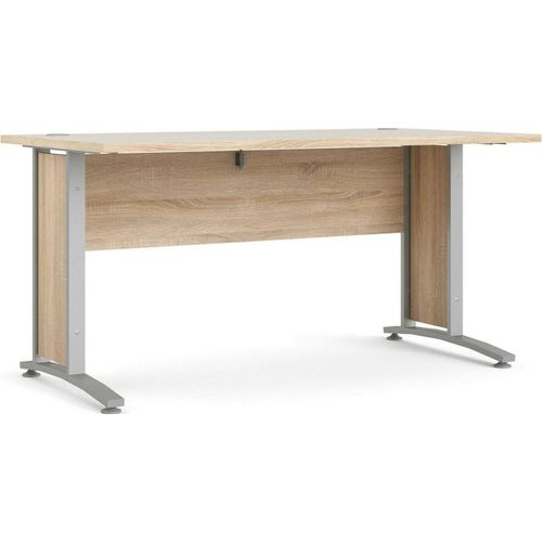 Schreibtisch Ascorbato, Mehrzweckschreibtisch, Bürotisch für PC, Eckschreibtisch, 150x80 h75 cm, Grau und Eiche