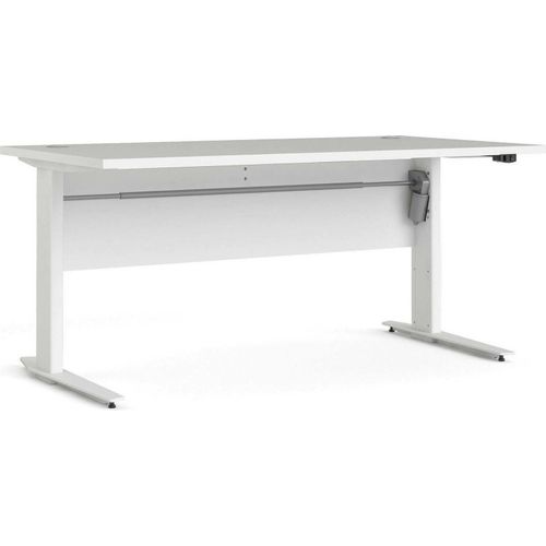 Schreibtisch Gonu, Mehrzweckschreibtisch, Bürotisch für PC, Eckschreibtisch, 150x80 h119 cm, Weiß