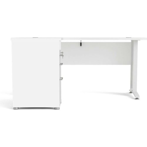 Schreibtisch Aimee, Mehrzweckschreibtisch, Bürotisch für PC, Eckschreibtisch, 159x151 h75 cm, Weiß