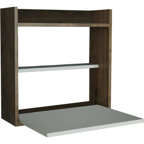 Schreibtisch Pola, Mehrzweckschreibtisch, Bürotisch für PC, Eckschreibtisch, 60x20h60 cm, Weiß und Walnuss