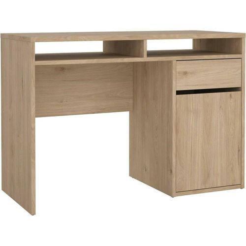 Schreibtisch Cherie, Mehrzweckschreibtisch, Bürotisch für PC, Eckschreibtisch, 110x48 h77 cm, Eiche