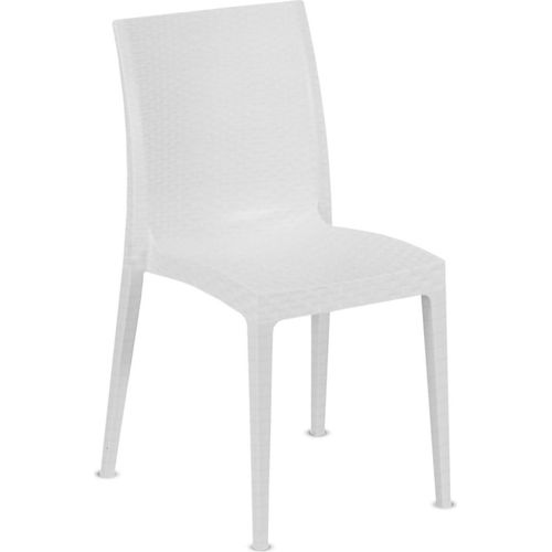 Dmora Gartensessel Palizzolo Weiß 4 stapelbare Stühle