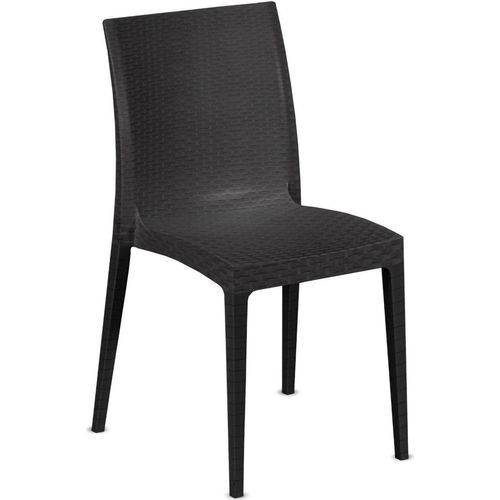 Set mit 4 Gartenstühle Palizzolo, Platzsparende Outdoor-Stühle, Stapelbar, Ideal für Garten und Terrasse, Italy, 42x48 h81 cm, Anthrazit