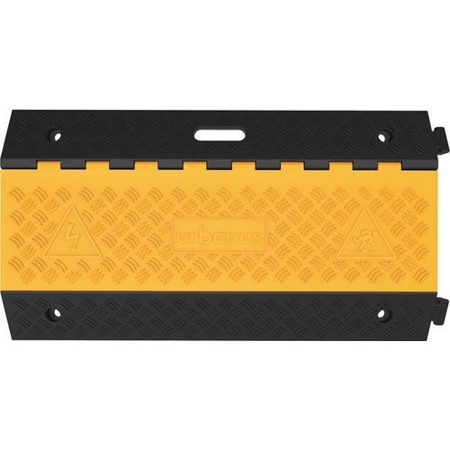Schlauch- und Kabelbrücke L900xB500xH70mm Gummi schwarz/gelb 3 Kanäle