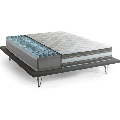 Doppelmatratze Naike, Herausnehmbare Matratze aus Memory Foam und Gel Waterfoam, 100% Italy, Anti-Milbe und hypoallergen, Cm 160x190 h27