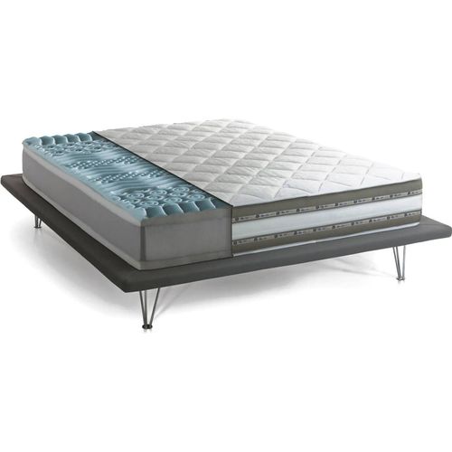 Doppelmatratze Naike, Herausnehmbare Matratze aus Memory Foam und Gel Waterfoam, 100% Italy, Anti-Milbe und hypoallergen, Cm 140x190 h27