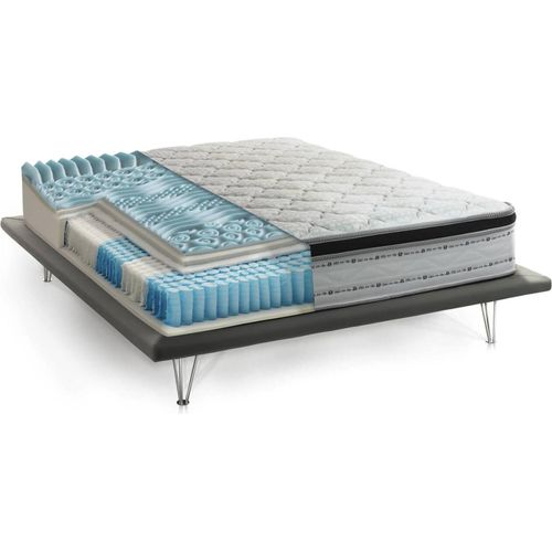 Einzelmatratze Dgabell, Abnehmbarer Bezug aus Memory Foam+Gel und Taschenfedern, 100% Italy, Anti-Milbe und hypoallergen, Cm 90x200 h27
