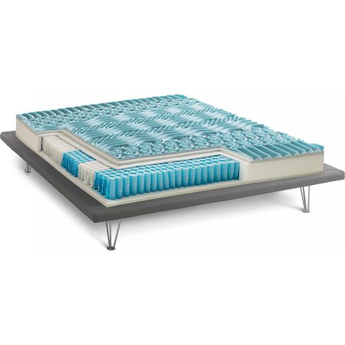 Einzelmatratze Laila, Abnehmbarer Bezug aus Memory Foam+Gel und Taschenfedern, 100% Italy, Anti-Milbe und hypoallergen, Cm 80x190 h27