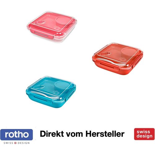 Lunchbox 1,1 l MEMORY B3, Farbe:Papaya Rot
