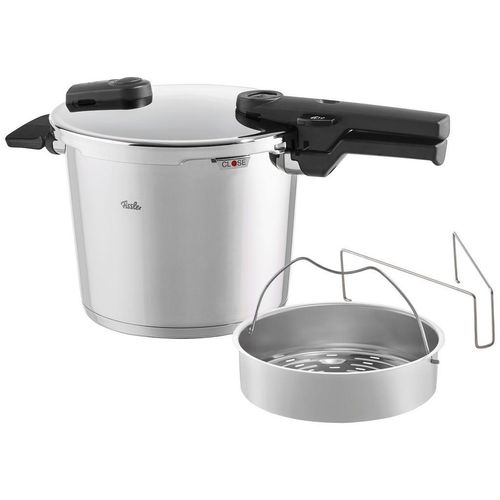 Fissler Schnellkochtopf Vitaquick , Silber , Metall , 6,0 L , Druckregelventil, Sicherheitsverschluss , Kochen, Töpfe, Schnellkochtöpfe