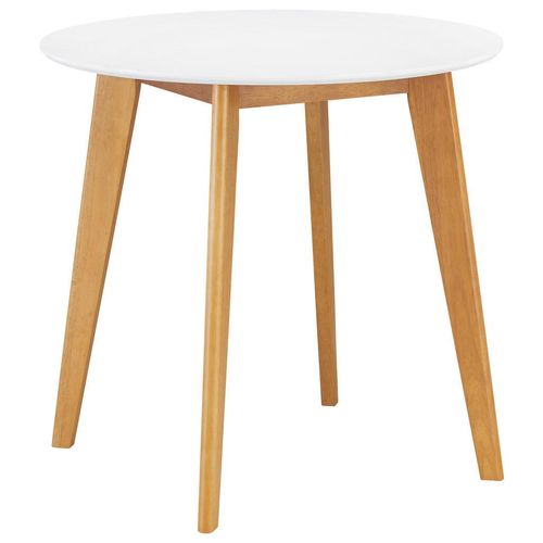 Livetastic Esstisch , Weiß , Holz , Kautschukholz , massiv , rund , 80x76x80 cm , Esszimmer, Tische, Esstische, Esstische rund