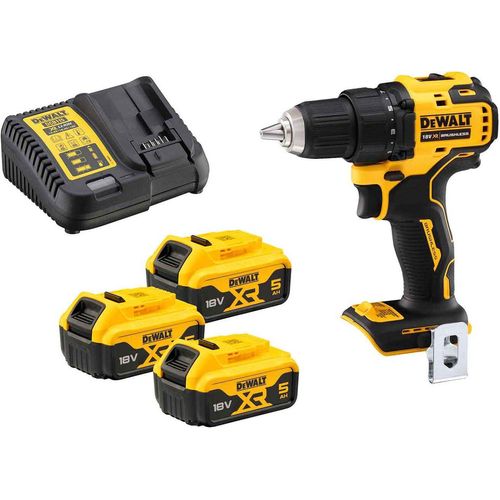 DeWALT Akku-Bohrschrauber-Set DCD708P3T-QW 18V, Akkuschrauber-Set + 3x 5Ah Akkus