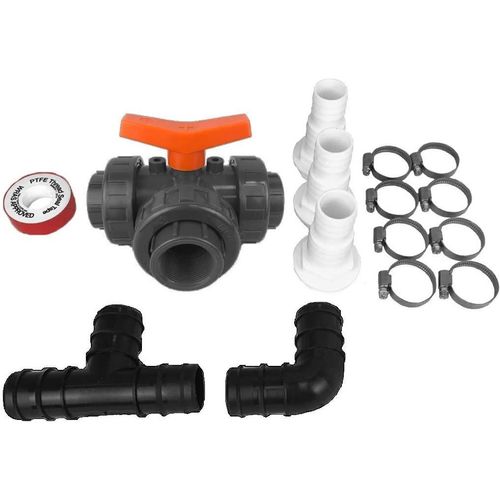 well2wellness® Hochwertiges PVC Bypass Set 15-teilig für Pool Solarheizung, Poolheizung und Wärmepumpe