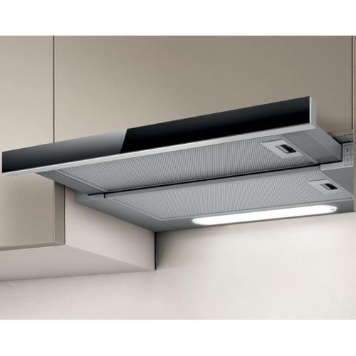Haube ELICA, Dunstabzugshaube, 304 m3/h, Breite 90 cm, schwarz/rostfreier Stahl