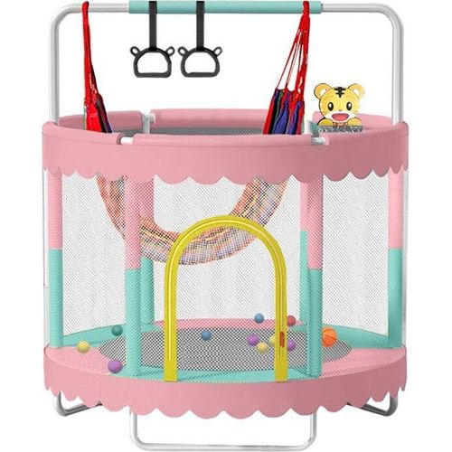 Trampolin 150 cm mit Schutznetz und Ausrüstung Pink