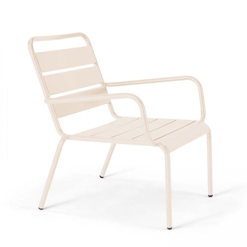 Gartensessel aus Metall Beige - Oviala Palavas