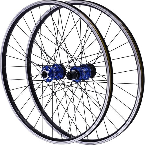 27,5 Inch Mountainbike Laufradsatz MTB Schnellspanner Hinterrad und Vorderrad Legierung Felge Scheibenbremse AluminiumEinfach zu Montieren Blau