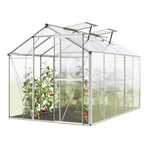 Gewächshaus Jasmin 5 Alu-Rahmen 192x317cm Polycarbonatplatten